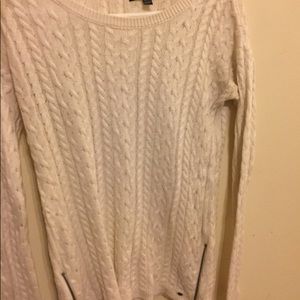 White Zippered American Eagle Sweater